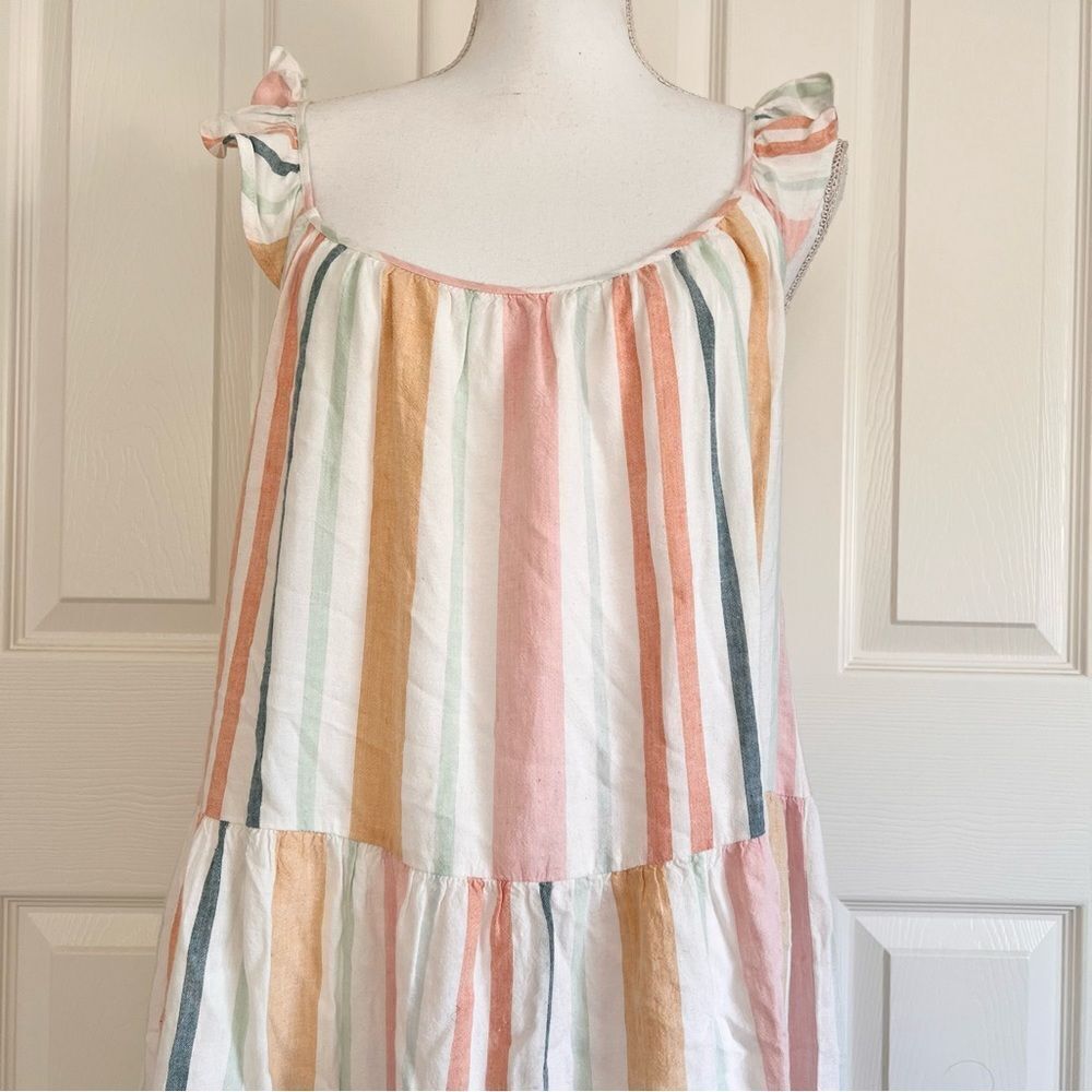 Rails Capri Melon Stripe Linen Blend Sleeveless D… - image 2